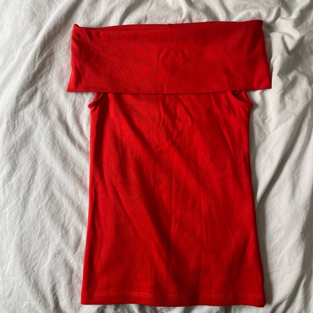 Zara red off the shoulder top
